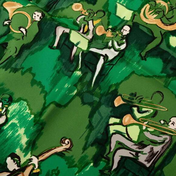 HERMES Green Silk Scarf - Picture 4 of 9